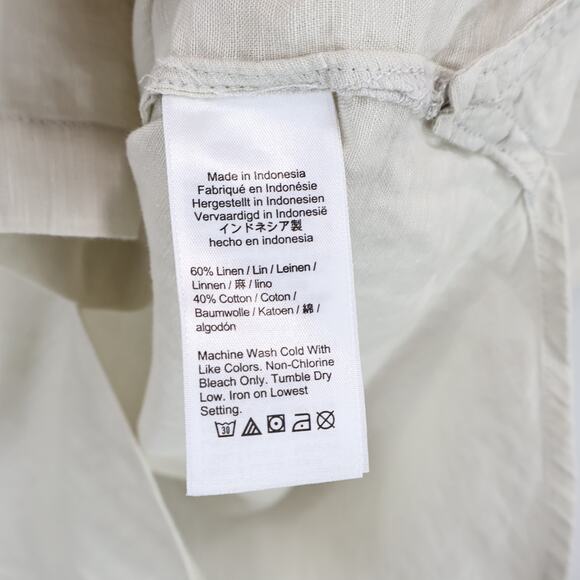NWT J.Crew Relaxed Fit Beach Shirt Linen Cotton Blend Sheer Flax Neutral Size M - Picture 12 of 12